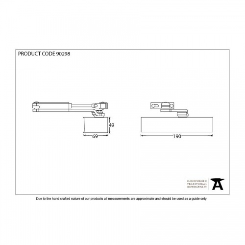 Black Size 3 Door Closer & Cover